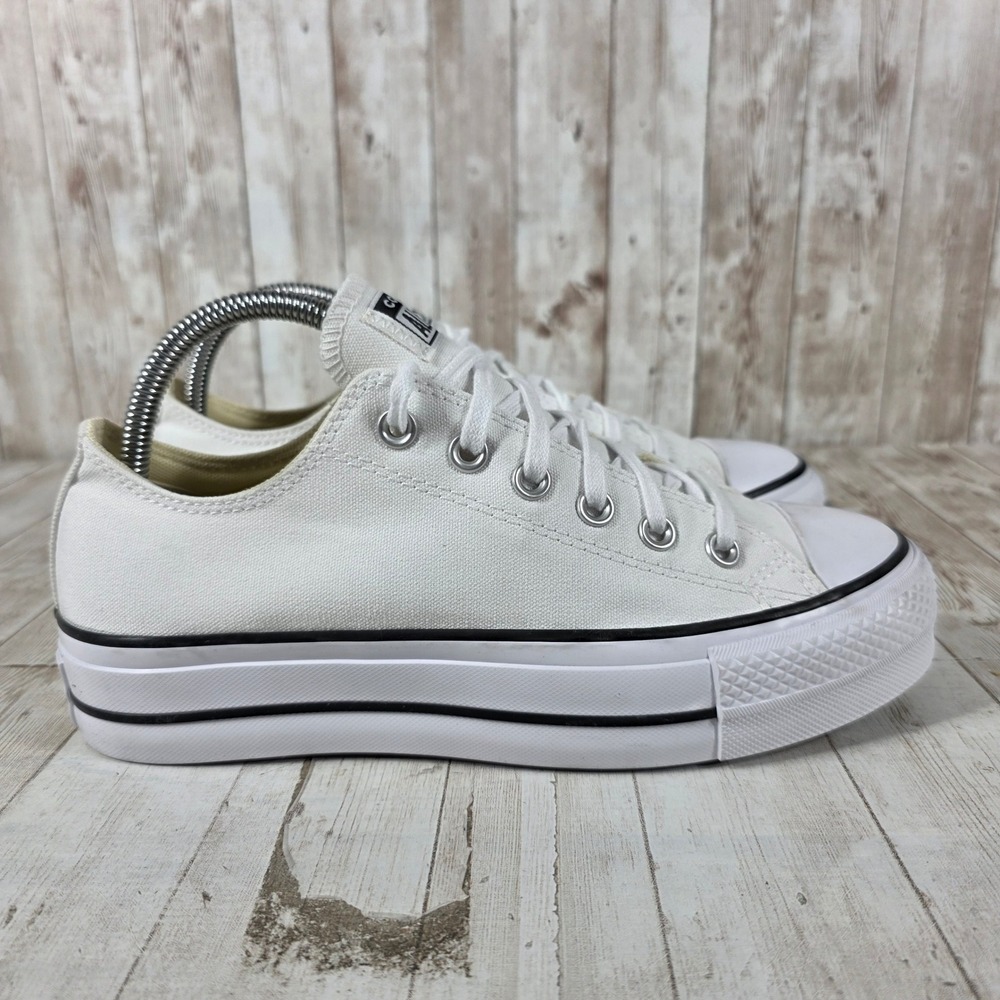 Converse White Low Top Platform Sneakers